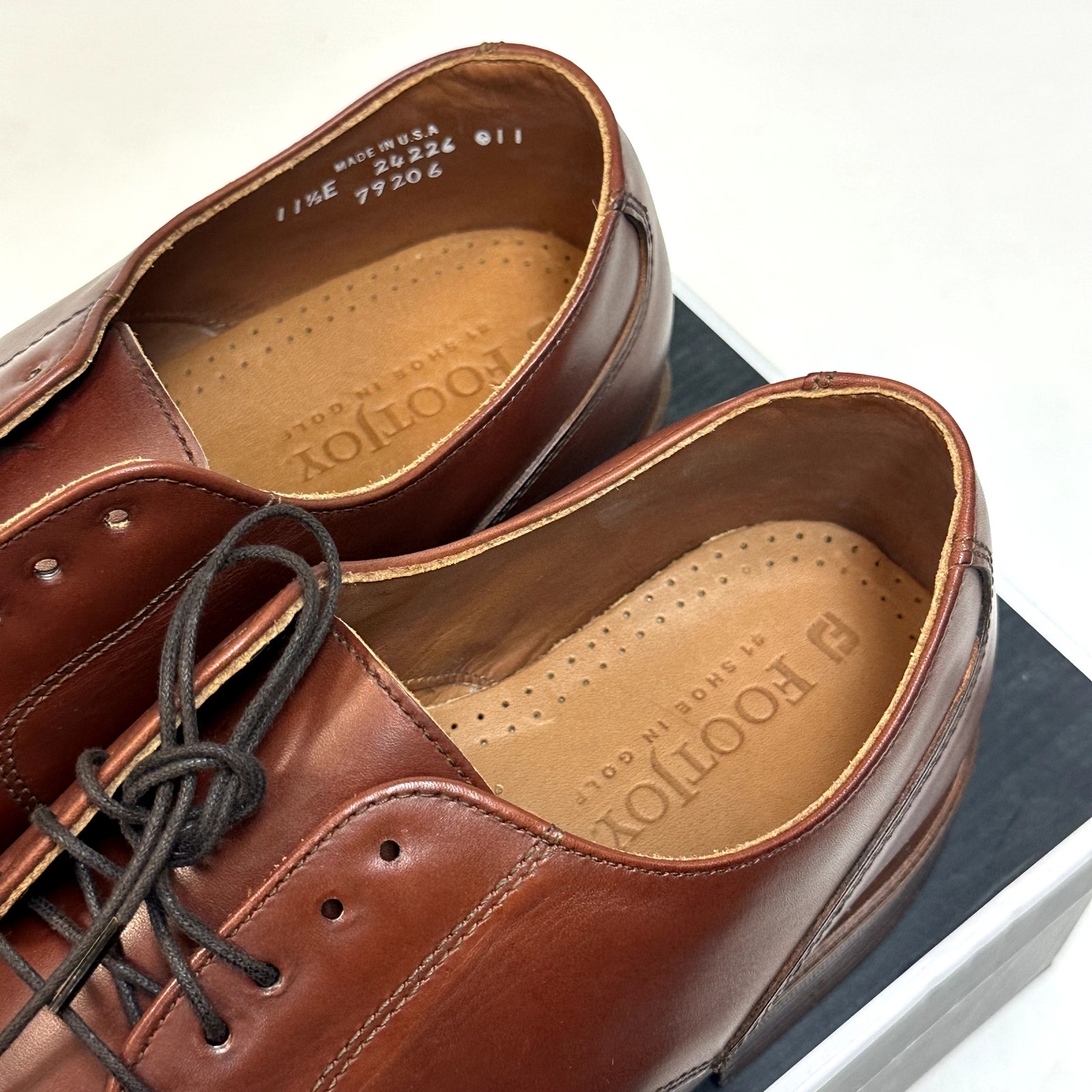 Nib Rancourt & Co. X Footjoy Split Toe Derby Dress Shoe Brown Calf 79206 11.5 E — image 5 of 8